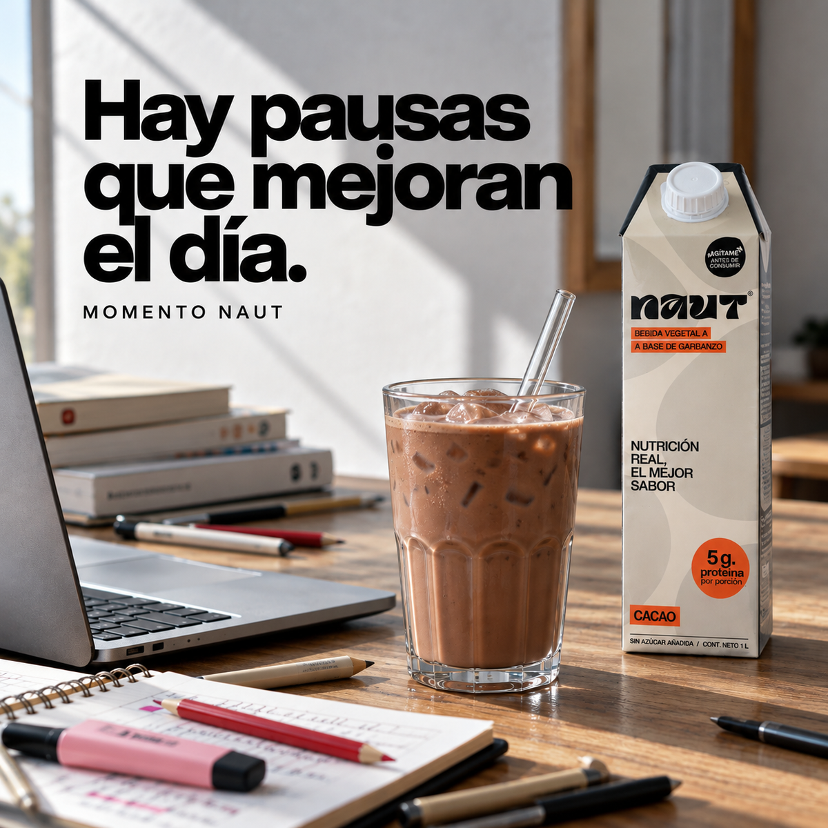 NAUT Cacao – Caja 12 unidades (sin azúcar)